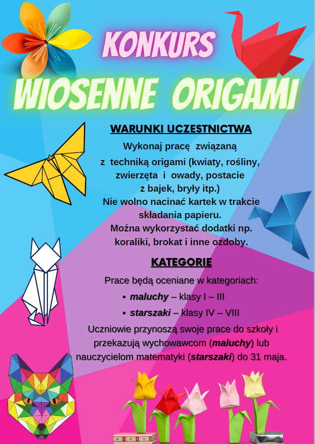 WIOSENNE ORIGAMI PLAKAT