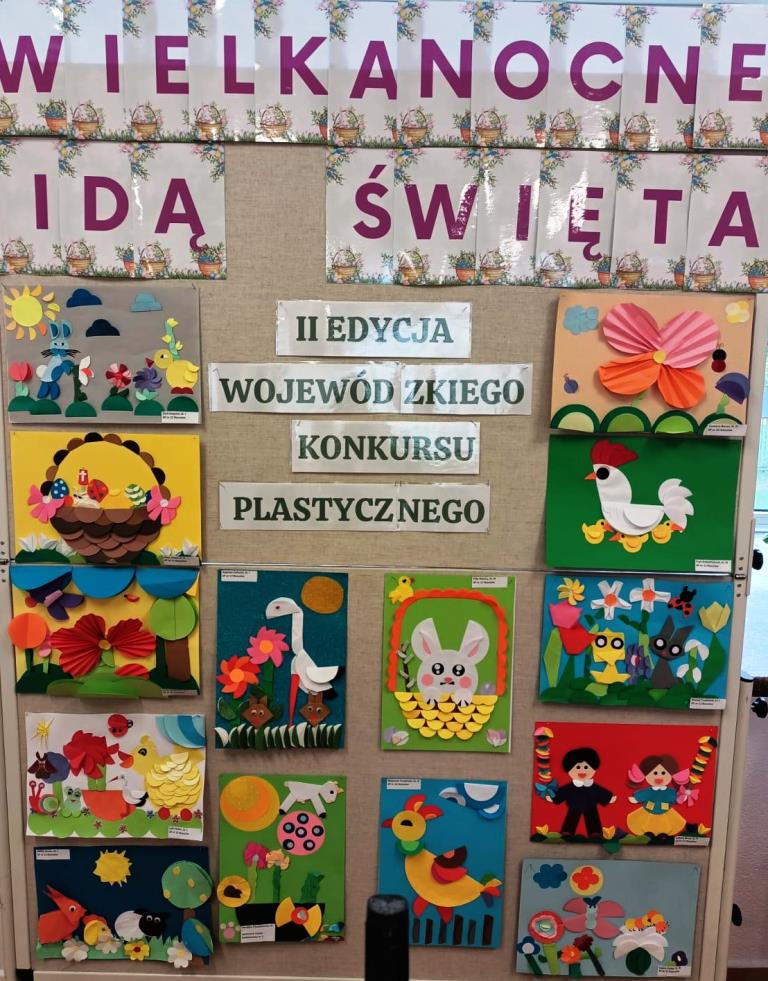 Wielkanocne idą Święta II edycja SP 17 w Rzeszowie nagrodzone prace tablica 1